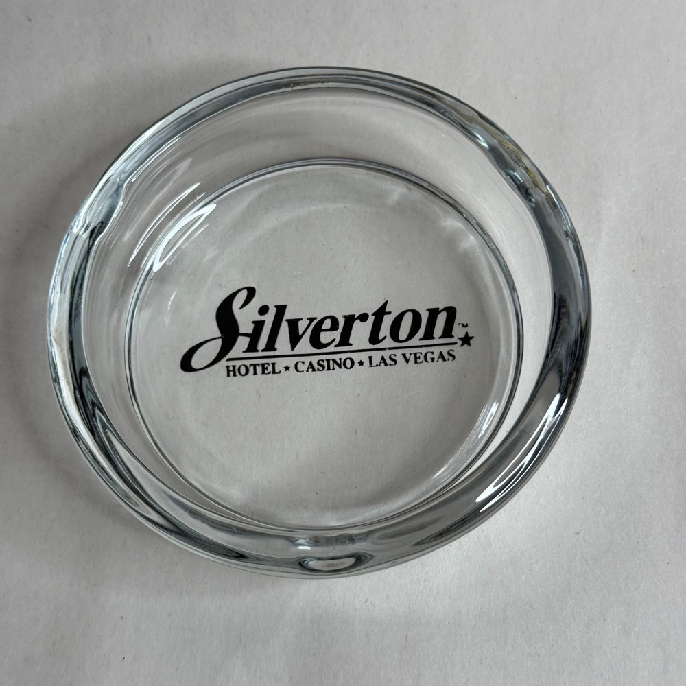 Silverton Hotel Casino Las Vegas Clear Glass Round Ashtray Souvenir